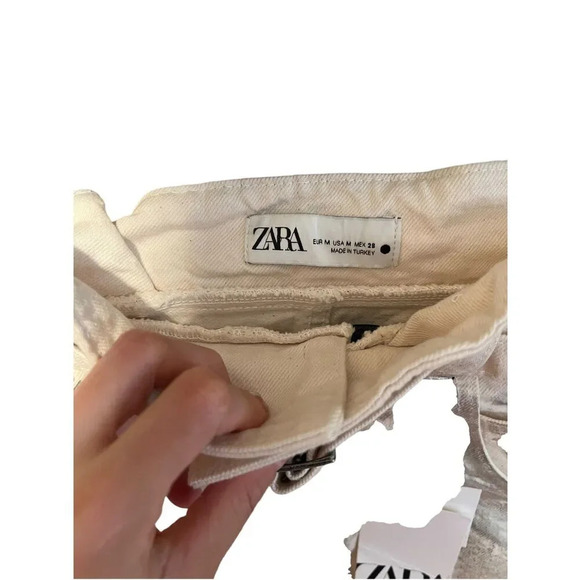 Zara Metallic Midi Skirt with slit Size Medium NWT - Picture 6 of 6